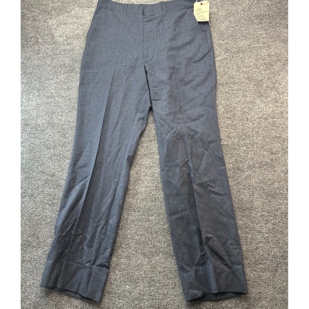 Vintage Champion Dress Pants Mens 35x33 Gray Pure Wool Professional Businesswear